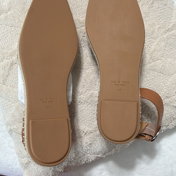Rag & Bone Anteros Leather Espadrille Flats Tan Canvas Size 10 | NWT - Picture 9 of 13